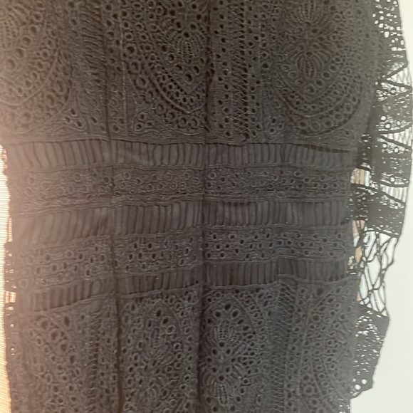 BLACK LACE BODY BRODERIE EMBROIDERED PENCIL DRESS EUC - Picture 4 of 5